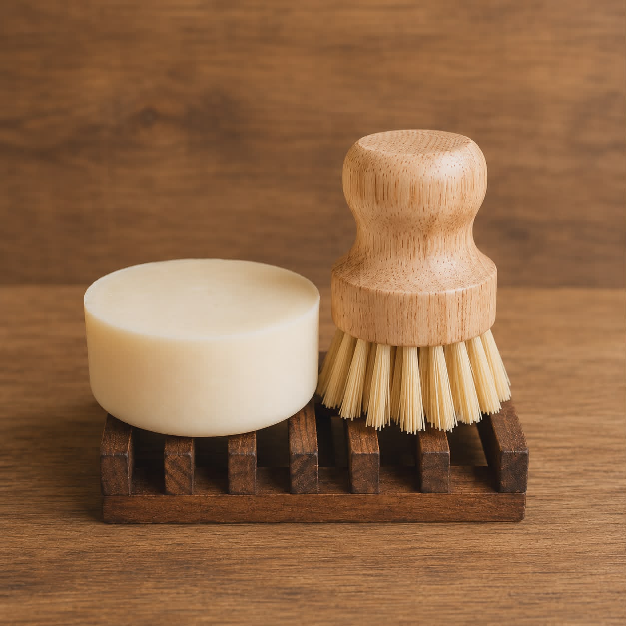 Tallow Dish Soap Bar, Holder and Brush